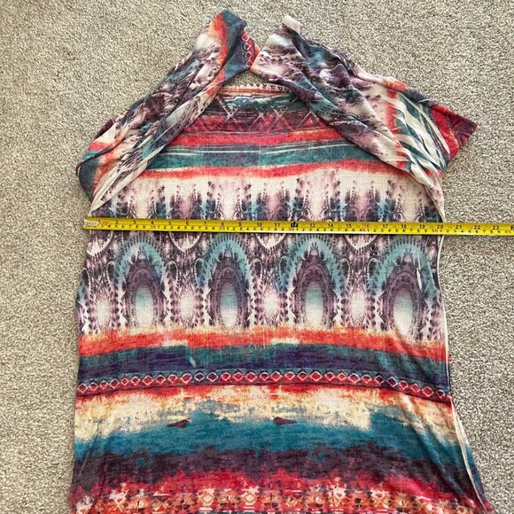 Y2K Boho Chic Embroidered Artsy Multicolor Rhinestone Stretchy Top - Picture 9 of 9